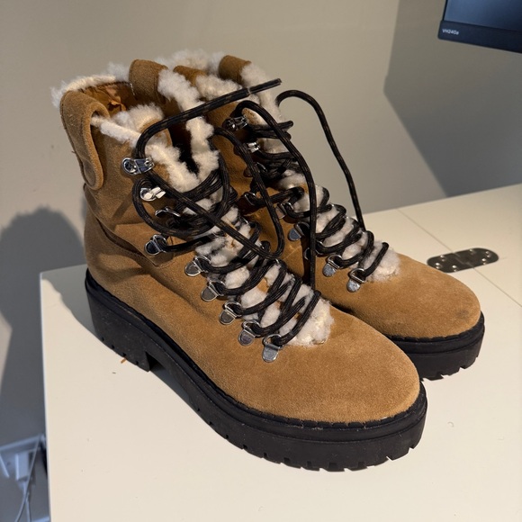 Marc Fisher LTD Lug Sole Brown Suede Boots - Picture 15 of 16